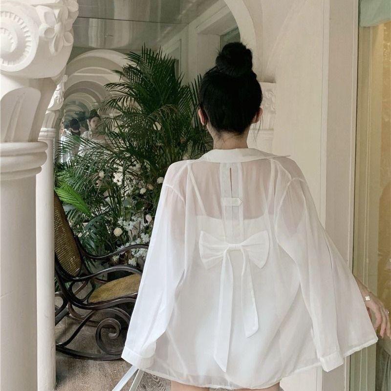 Quần Áo Chống Nắng, Mẫu Thiết Kế Thắt Nơ, Thích Hợp Cho Kỳ Nghỉ Hè Và Du Lịch, Nữ Thần Thiết Y, Thiết Yếu Cho Sinh Viên Đại Học, Có Ngoại Cỡ, Chất Lượng Nhà Máy 3
