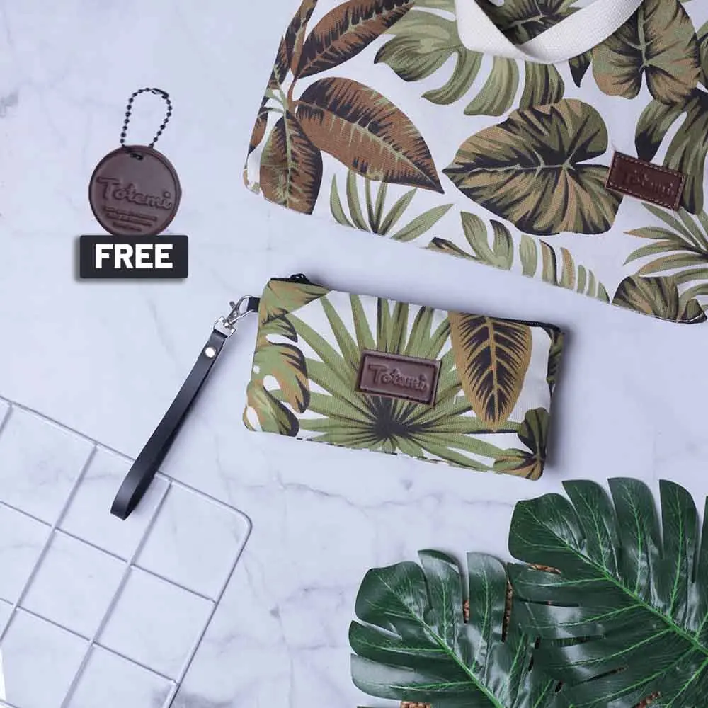 Pouch Mini Aesthetic Dompet Wanita Kecil Kanvas Bunga Dompet Kartu