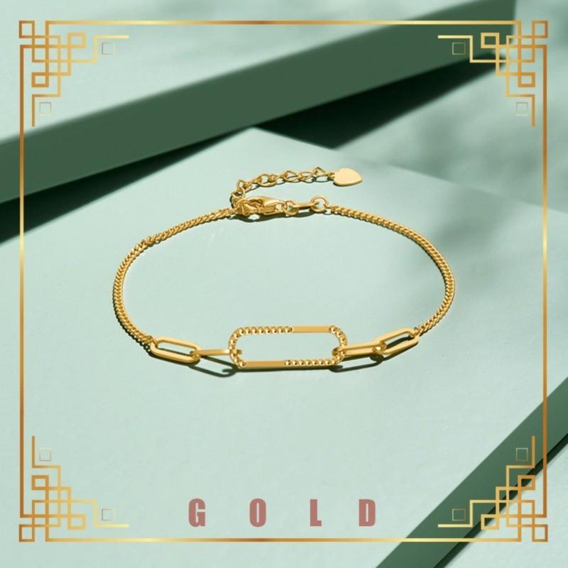 Product Introduction of [Lucky K Gold]  Light Luxury New Five-Ring Bucket Choker Bracelet Women's Simple Bracelet 75