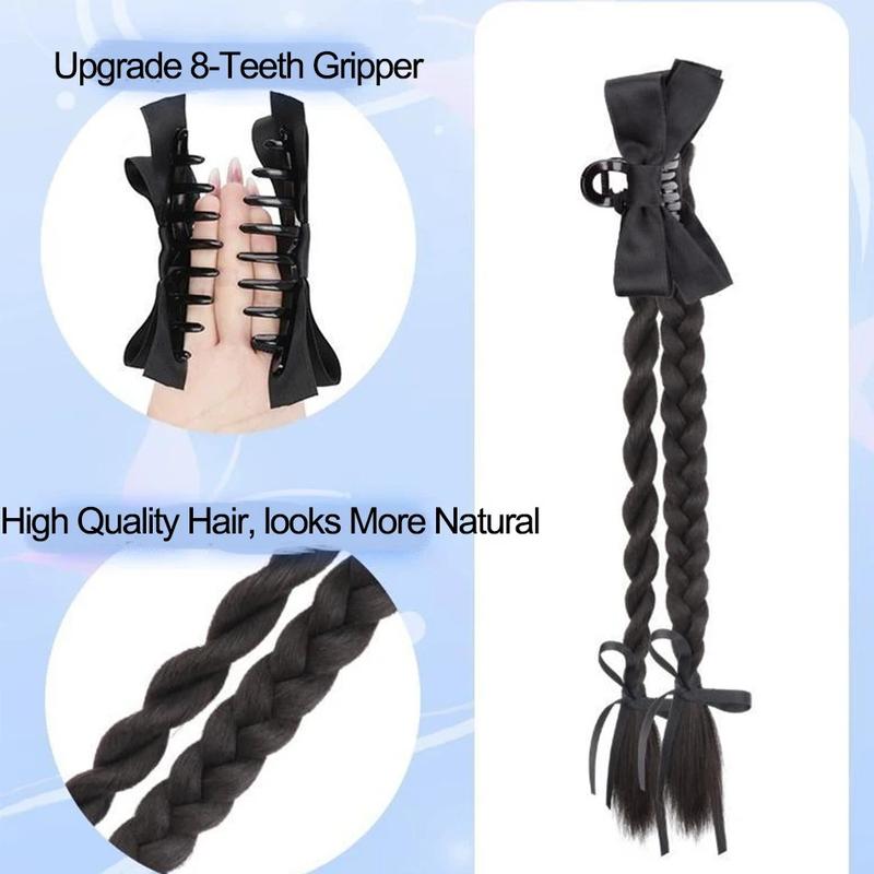 Product Introduction of Synthetic Claw Clip Ponytail Braid with Butterfly Grip 18Inch Brown Black Twisted Braid Ponytail Claw Curly Hair Extension for Woman 9