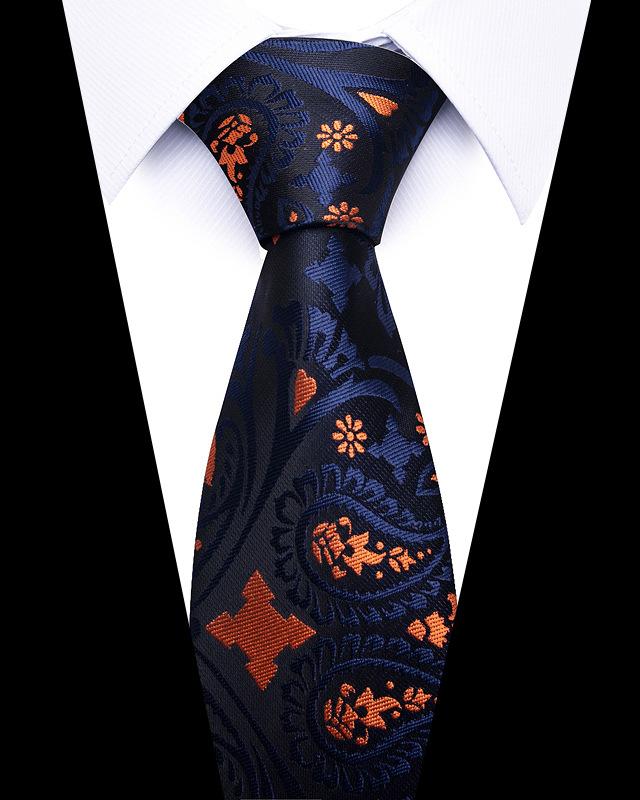 Product Introduction of 58 Styles High-quality Wedding Ties for Men Fashion New Style Blue Strip Print Neckties Daily Office Apparel Accessories Gift for Man 31