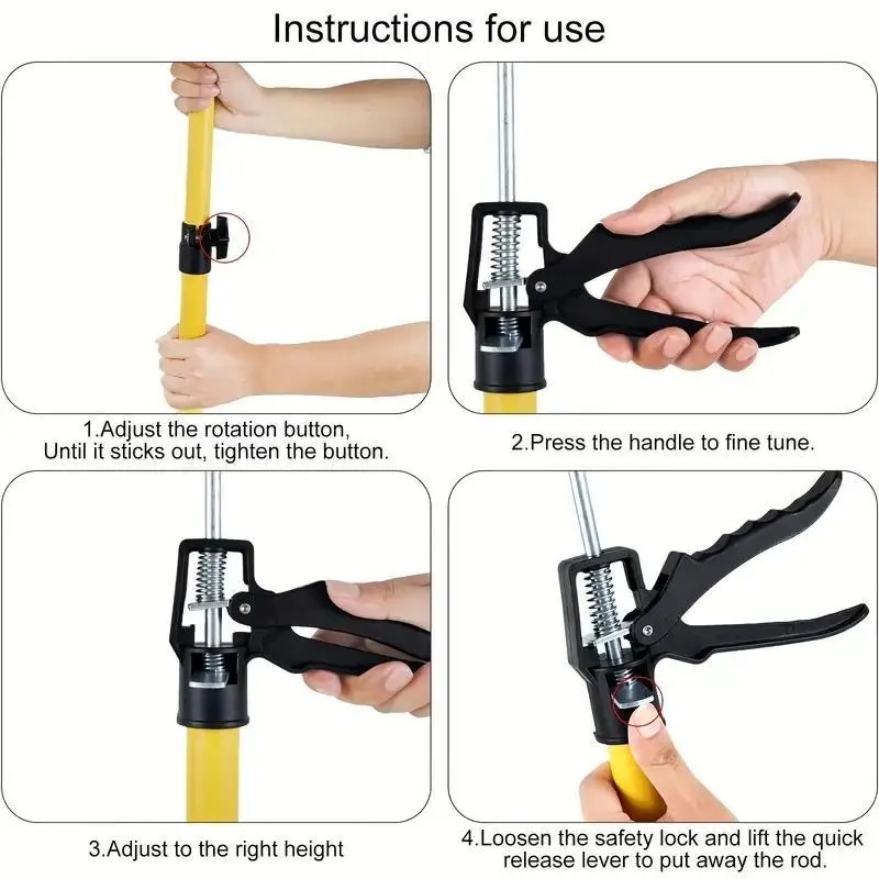 Telescopic Support Rod, Adjustable Third Hand Support System for Non-slip Carpentry Installation, Door Lift Support Tool 1