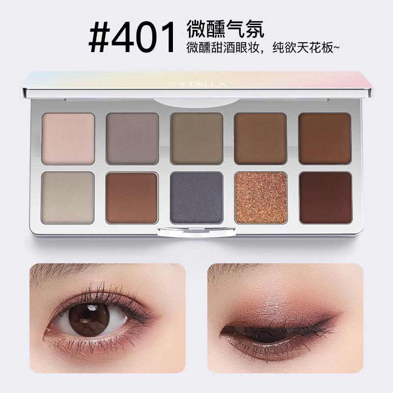 Shedella SHEDELLA - Bảng phấn mắt mười màu, màu tưởng tượng, Xanh Biển , Paillette đen, Xanh Lá 2023, phấn mắt mới 8