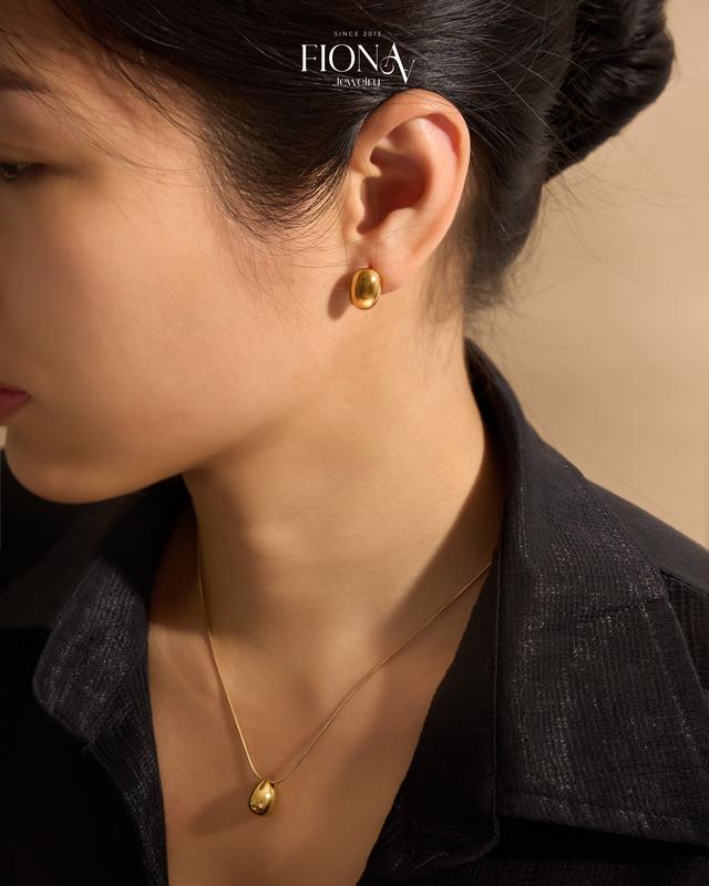 Khuyên tai nữ Beany đơn giản đeo hàng ngày Fionaa Titan Premium 2