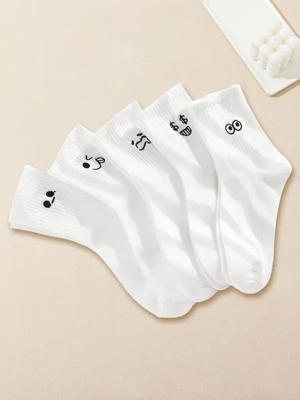 Women's Cartoon Pattern Mid-calf Socks, Cute Comfy Breathable Socks for Daily Wear, Women's Socks for Summer 2