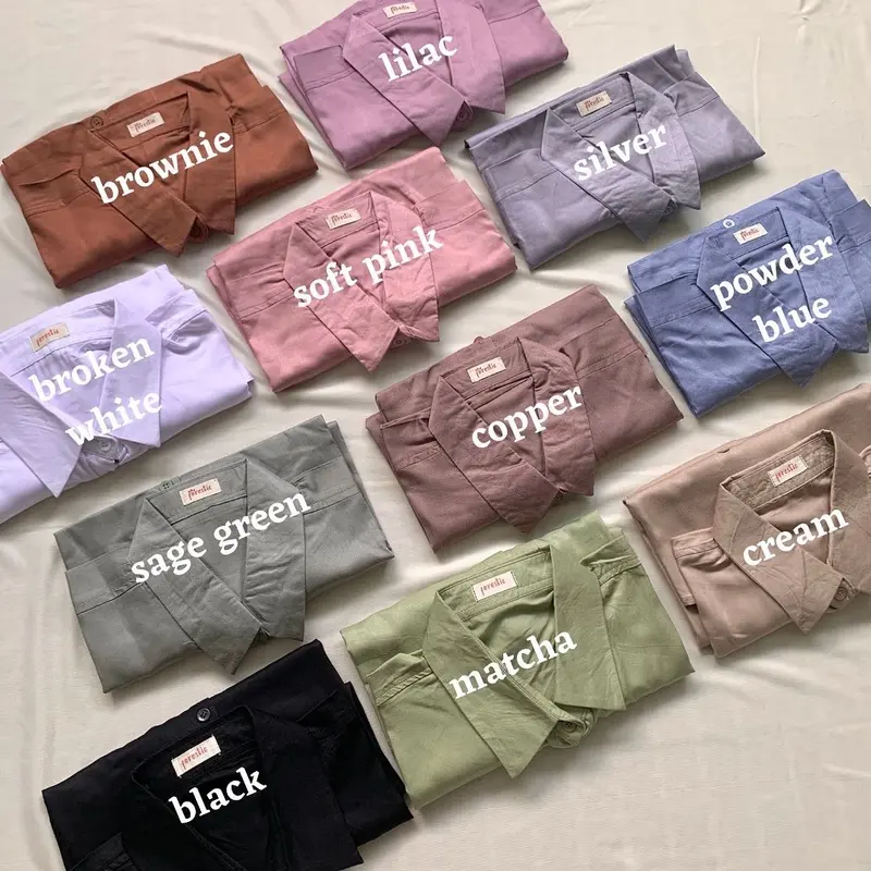 Zanitha Shirt kemeja rayon twill kerut oversize 1
