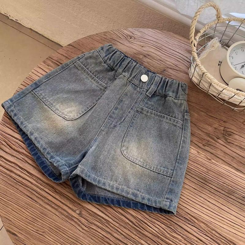 Product Introduction of Quần Short Denim, Cho Bé Gái, Hàng Mới Về Mùa Hè 2025, Phong Cách Hàn Quốc, Thường Ngày, Mỏng, Quần Nóng, Thích Hợp Cho Trẻ Mới Biết Đi Và Trẻ Em, Quần Túi Hộp Dễ Phối Đồ quần  đùi  cho  bé  gái  35  đến quần  đùi  rách  cho  bé  gái baggy  clothes  girls 1