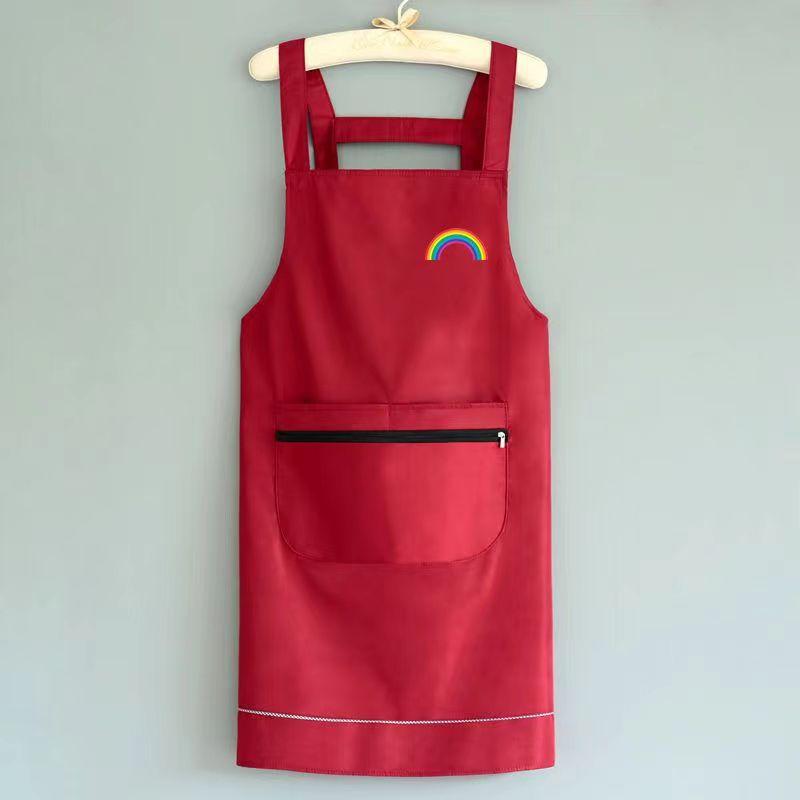 Product Introduction of Waterproof Oilproof Apron with Zipper Home Kitchen Apron Large Pocket Fashion Abrasion Resistant Workwear 5