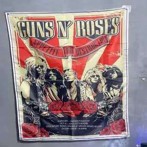 Miniflag/Flag/Banner/Bendera/Tapestry/Poster Kain/Dekorasi/Spanduk/Bendera Band Guns N Roses