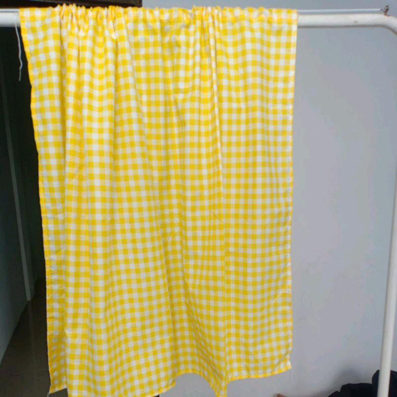 gorden kolong dapur minimalis Gingham ala Korea 1