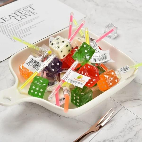 Product Introduction of Fluorescent Lollipop Creative Sieve Shape Candy Children's Happy Event Candy 1
