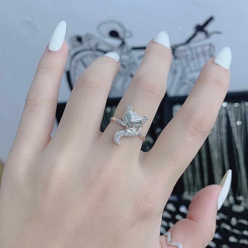 Nhẫn bạc ta dáng hồ ly dày dặn dáng đai trơn cho nữ lên tay rất đẹp và cá tính siêu hot HHJ