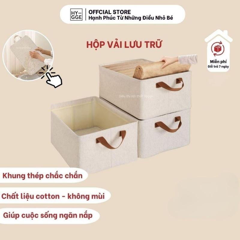  Hộp Vải Đựng Quần Áo Không Chia Ngăn Gấp Gọn Khung Thép Cứng Cáp Chống Nước Sang Trọng Có Thể Xếp Chồng 