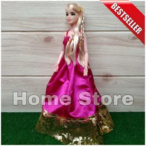 Boneka Berbi Gaun Panjang Rambut Kepang