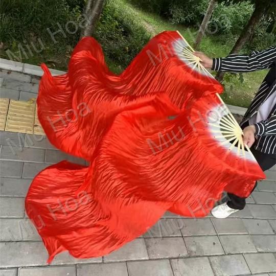 Quạt múa 1m5 dải lụa dài 1 màu biểu diễn văn nghệ
