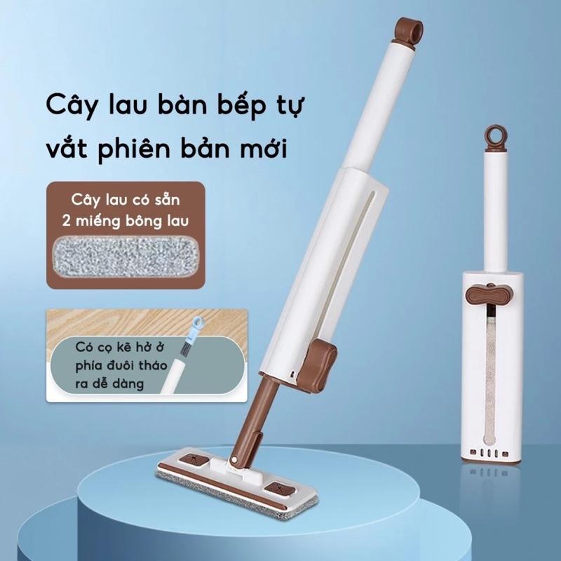  Cây lau nhà tự vắt mini lau bàn bếp cầm tay,lau phòng tắm xe hơi nhỏ gọn tiện lợi có gạt nước bản chải tháo rời 