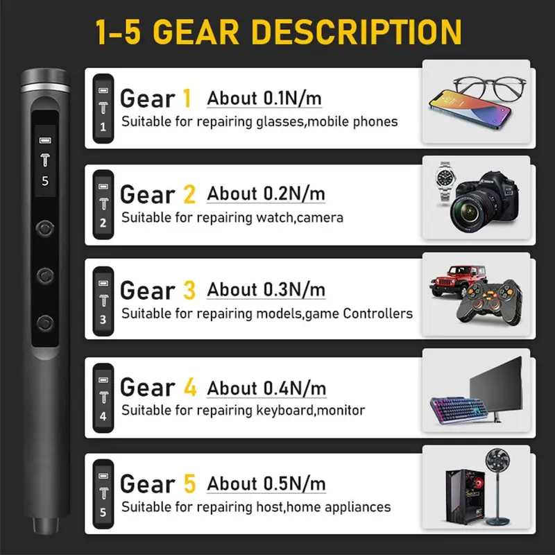 Mini Electric Screwdriver, Precision Electric Screwdriver with 42pcs Magnetic Bits, Suitable for Electronics Laptops Glasses Clocks 5