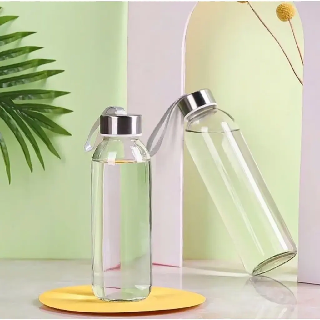 Bình Nước Thủy Tinh Có Dây Xách 300ml đừng trà, nước uống