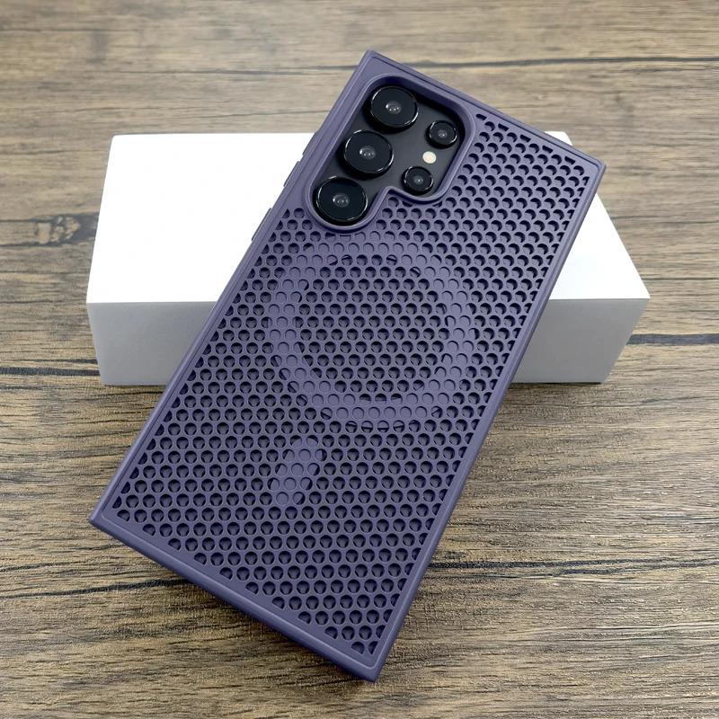 Product Introduction of Luxury Dissipate Heat Plastic Case For Samsung Galaxy S25 S24 S23 S22 Ultra Plus S 24 23 22 S24Ultra For Magsafe Charge Cover 10