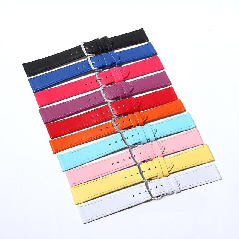 Dây da đồng hồ P16 trơn có đường may không thấm nước size 14 16 18 20 mm Phụ kiện đồng hồ
