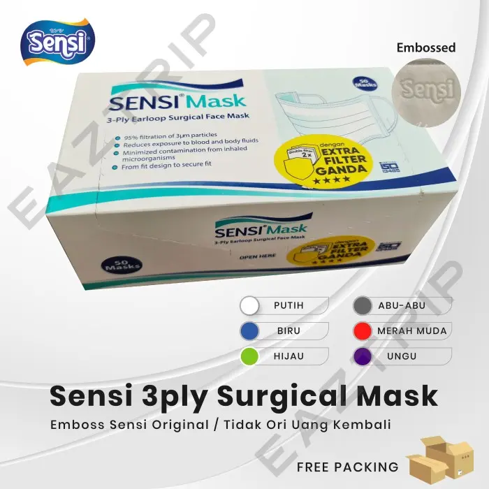 Masker medis sensi 3 ply earloop 50 pcs / Surgical Mask 0