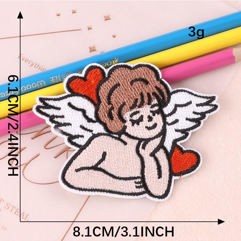 Original Embroidery Stickers Computer Emboridery Label Angel Cloth Label DIY Patch Clothing Accessories Patch DIY Iron on Patches for Clothing Thermoadhesive Patches Sticker 6