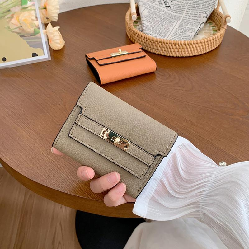 Ví Nữ, Cỡ Nhỏ, Cao Cấp, Gấp Gọn, Ví Cầm Tay Ngắn, Phong Cách Xuyên Biên Giới, Dành Cho Nữ Wallet Hình Chữ Nhật 5
