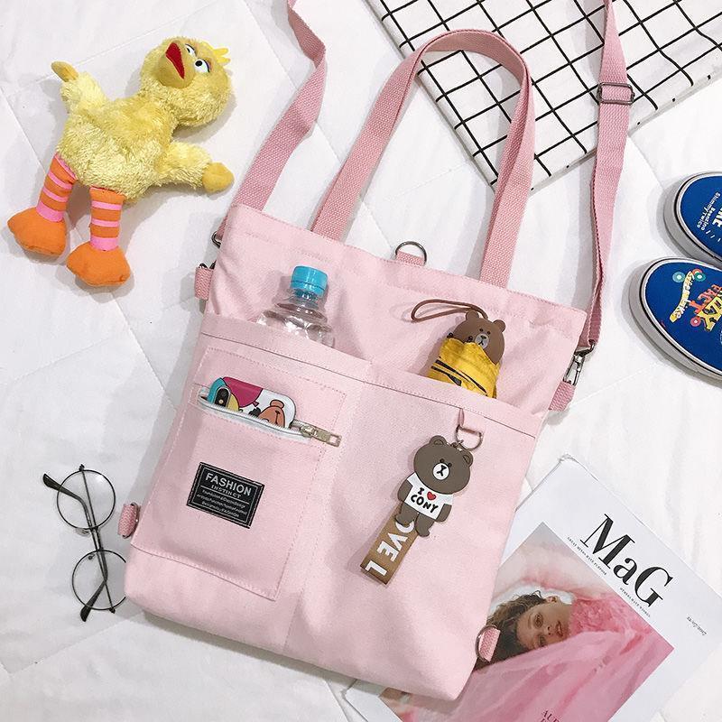 Túi Messenger Nữ Sinh Phong Cách Hàn Quốc, Túi Vải Bố Đeo Vai, Phong Cách Dễ Thương Dễ Phối Đồ Thích Hợp Cho Sinh Viên, Bạn Gái Cùng Phong Cách Túi Xách Bag Tote 6