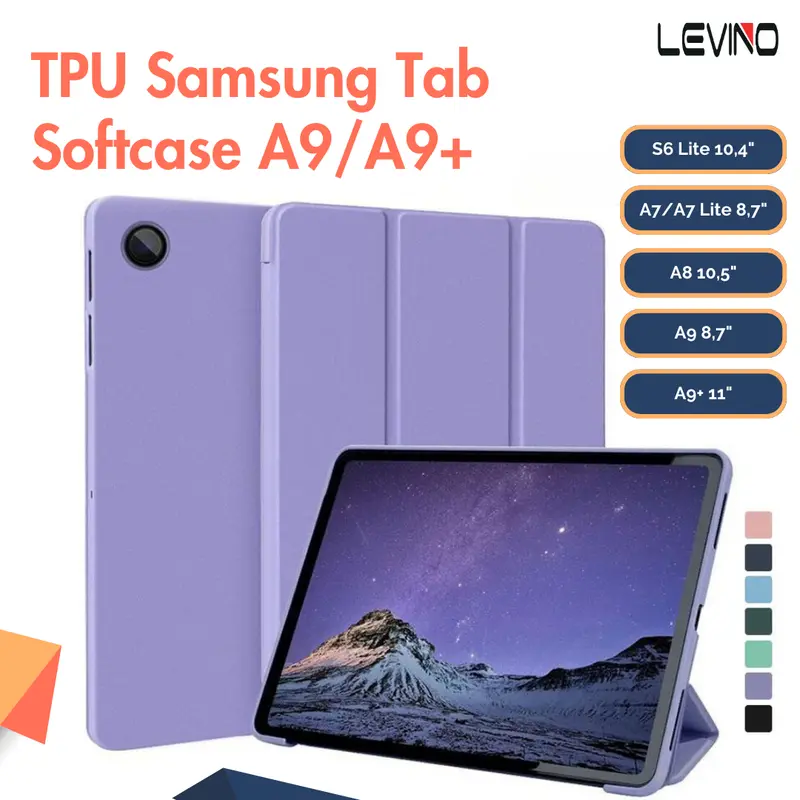 LEVINO  Compatible for Samsung Tab A9 A9+ Plus 11"/A8/S9/S9Plus/A7/A7Lite 8.7" Silicone Smart  with Auto Sleep   Casing 0
