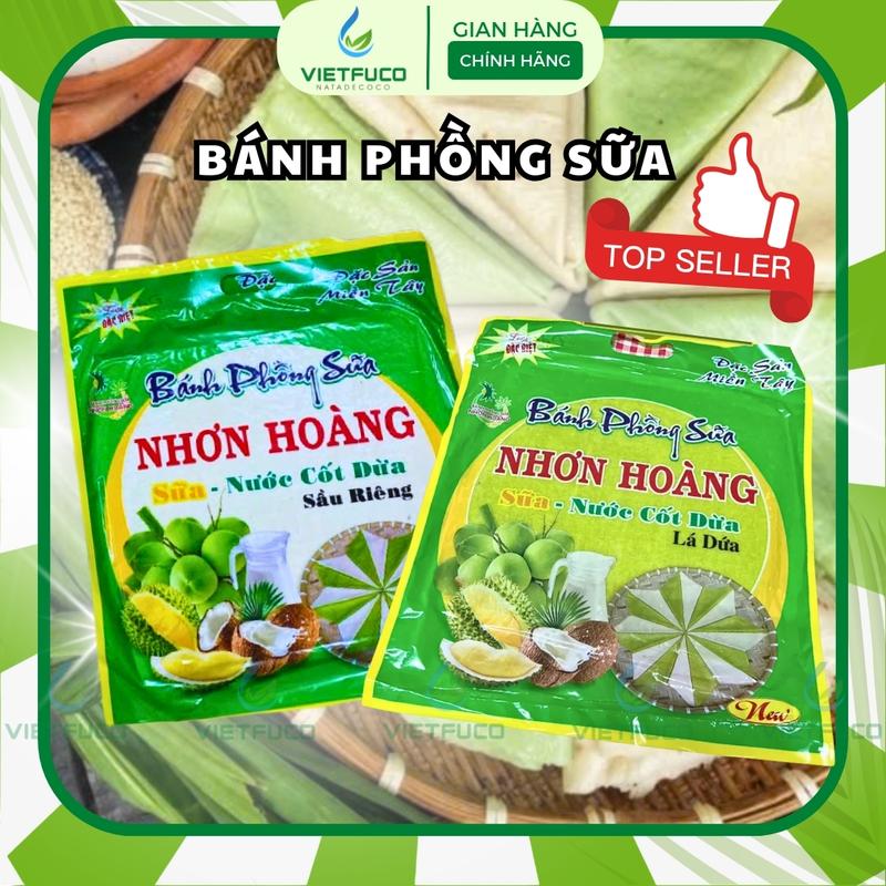 Bánh Phồng Sữa Dừa Sầu Riêng Nhơn Hoàng -  Đặc Sản Miền Tây 220G