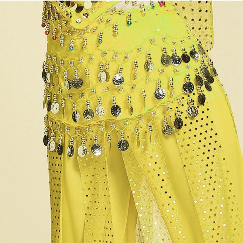 Product Introduction of Belly Dance Sequins Chiffon Skirt Costumes Shiny Tassel Waist Chain Scarf Skirt Costume For Yoga Belly Dancing 28