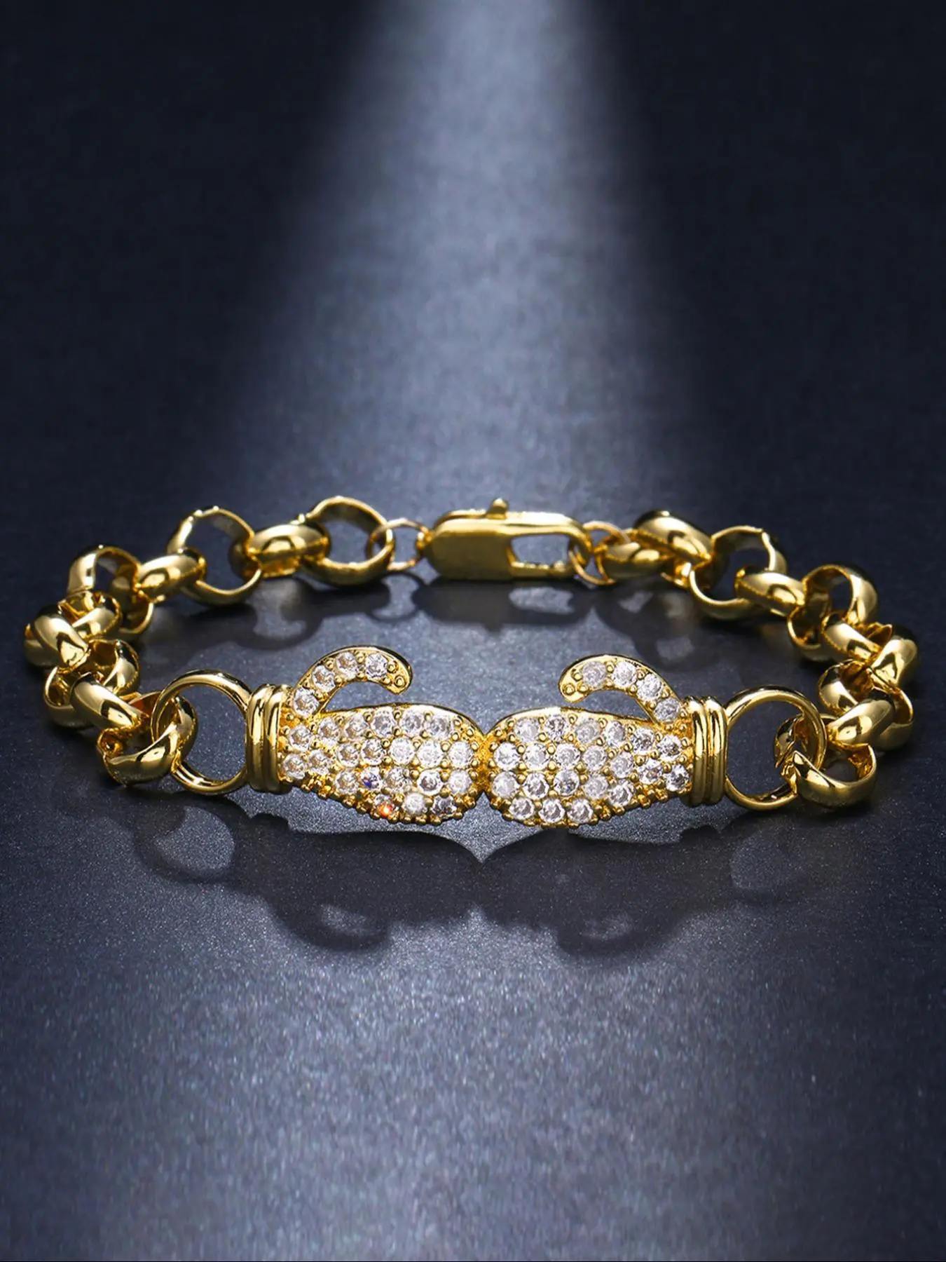 Summer 2024 Rhinestone Decorated Link Bracelet, Fashionable Jewelry for Women & Girls for Party, Daily Clothing Decor, Trendy All-match & Exquisite Jewelry for Birthday Gift, Nanny Gift, Unique Gifts for Women
