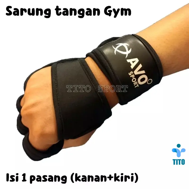 Sarung tangan gym fitness angkat beban antislip crossfit and weightlifting gloves tebal elastis original avo Olahraga Olahraga