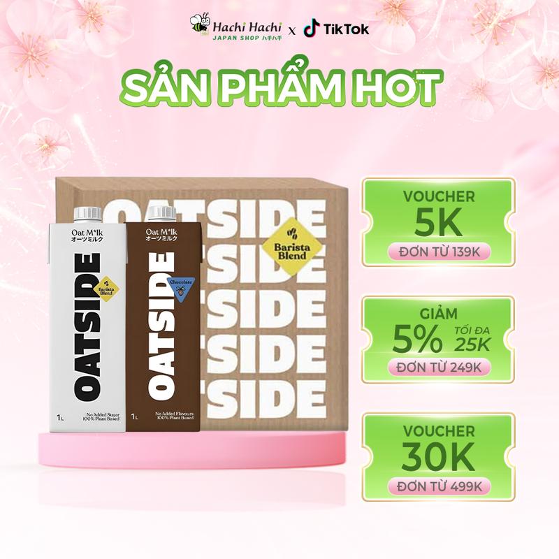 Combo 1 thùng 6 hộp Sữa yến mạch Oatside Barista Blend/Socola 1L - Hachi Hachi Japan Shop