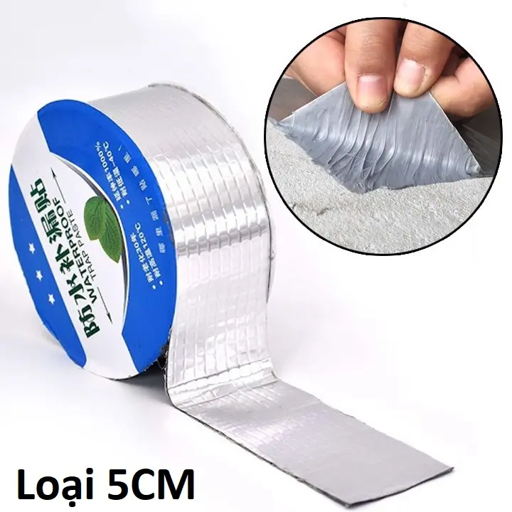 Cuộn 5 mét băng keo dán rộng 5cm/10cm/20cm miếng dán siêu dính - siêu chống thấm nước - siêu chống dột độ bền cao dễ sử dụng Băng Keo Chống vá tường 7