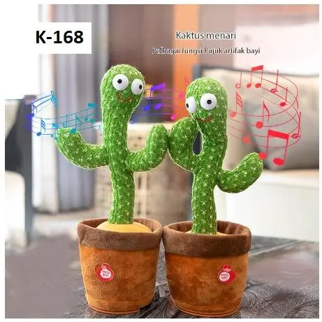 【CM】Boneka Kaktus Goyang - Mainan Kaktus Joget Peniru Suara - Kaktus Charger Usb Dance MENARI LED Random Lampu Toys
