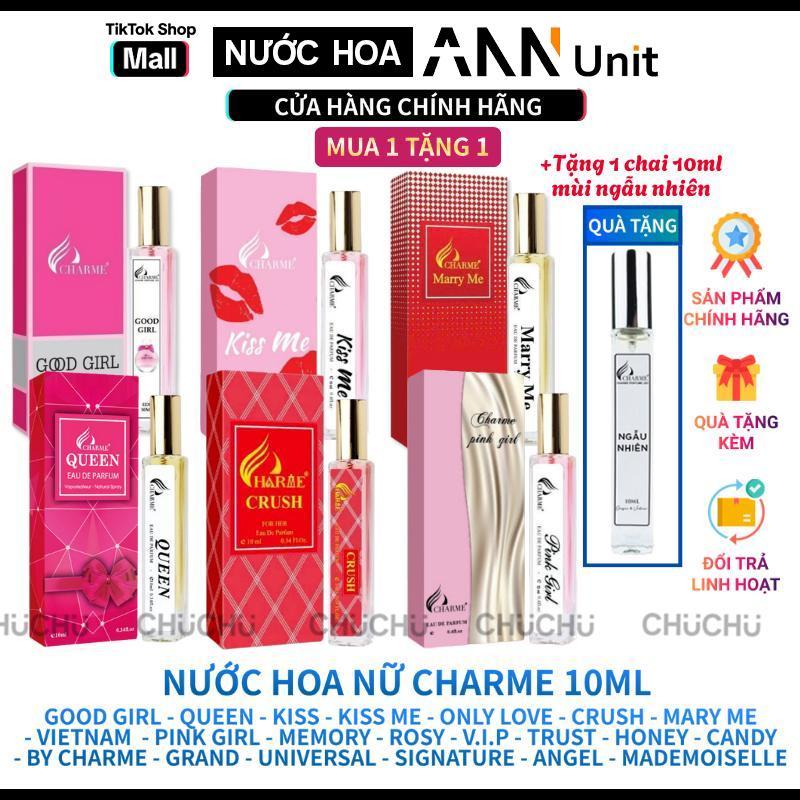 Nước Hoa Charme Perfume Nữ 10ml Các Loại Cao Cấp - Hương Thơm Quyến Rũ Tự Tin - Tặng 1 Chai Nước Hoa Mini Ngẫu Nhiên 10ml