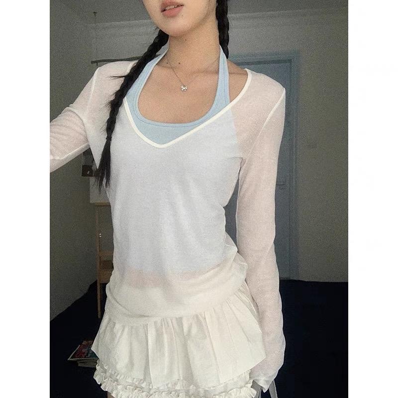 Set áo cổ tim và yếm (KO MÚT NGỰC)  siêu bánh bèo cho nữ dễ thương