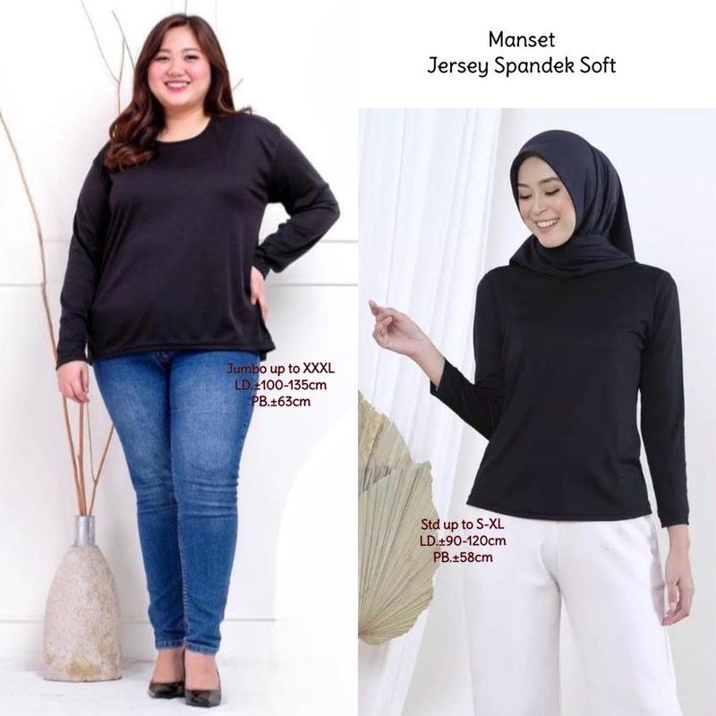 Product Introduction of Manset polos panjang oversize variasi hitam jersey spandek soft Muslim Dalaman 2