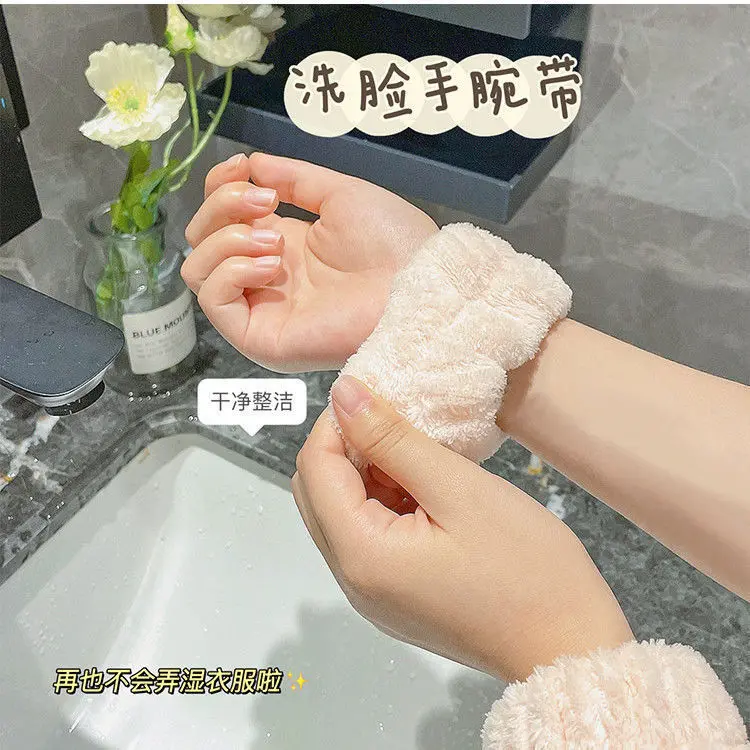 Dây Đeo Cổ Tay Rửa Mặt, Chống Thấm Nước Và Chống Bắn Nước, Chống Ẩm, Dụng Cụ Hữu Ích, Bảo Vệ Cổ Tay Dày, Băng Đô Thể Thao, Dây Buộc Tóc Nhồi Bông, Thấm Hút Mồ Hôi 1