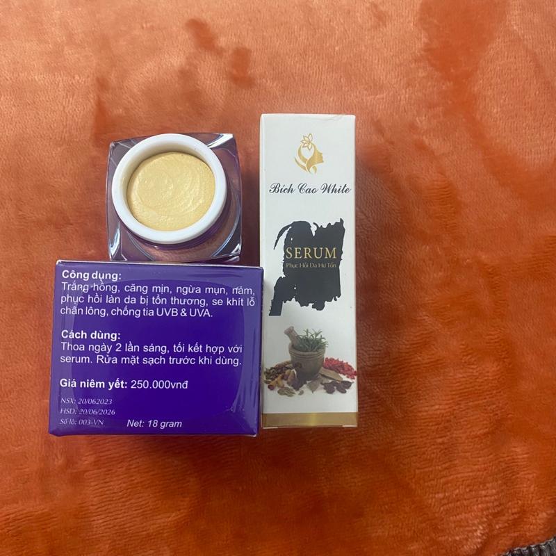 Combo Kem Tím Bích Cao (1 Tím 1 Serum) Skincare Serum - Làm Đẹp Da - Chăm Sóc Da, Kem Face