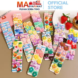 Masyarakat Pilihan Kunciran 10PCS/SET H688 Ikat Rambut Anak Towel Ring Model Karakter Cute Style Korean Bahan Kain Elastis Terbaik Cocok untuk Gaya Rambut Sehari-hari dan Acara Khusus Fashion - Karet