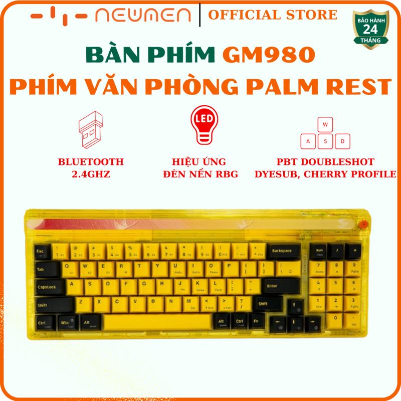 Bàn Phím Cơ Không Dây Gasket Newmen GM980 Nebula, Layout 100 phím, Keycap PBT Doubleshot, Led RGB, Đệm Giảm Âm Silicone