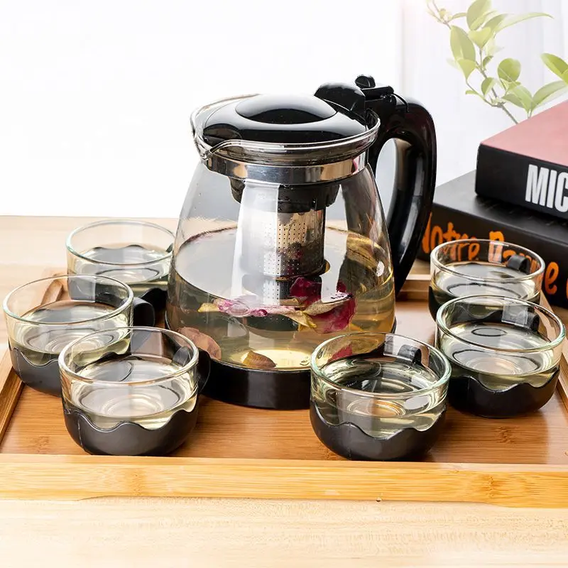 กาน้ำชาที่ทนความร้อน, 1000/2000ml, กาน้ำชาที่ทำจากแก้ว, กาน้ำชาที่มีจำหน่ายครั้งเดียว, ความจุมาก, ชุดน้ำชา, กาต้มน้ำกาน้ำชาที่มีกลิ่นหอม หม้อ  พัก ชา โถ  ชงชา