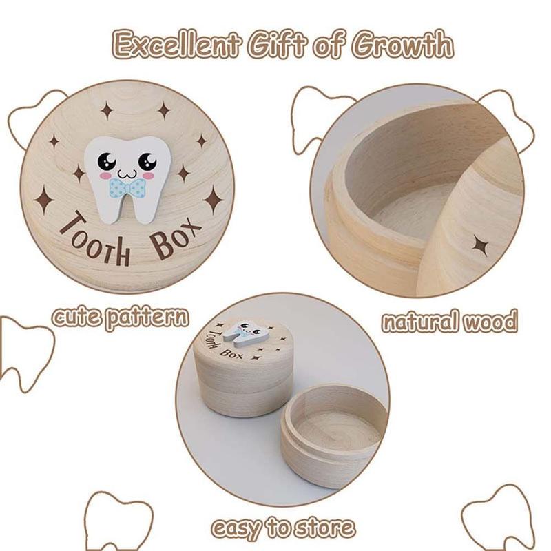 Product Introduction of Mini Collection Commemorative Box Wood Baby Tooth Box Primary Teeth Baby Teeth Save Milk Teeth Organizer Souvenirs Box Fetal Hair Umbilical Cord Preservation Deciduous Tooth Case Children 7