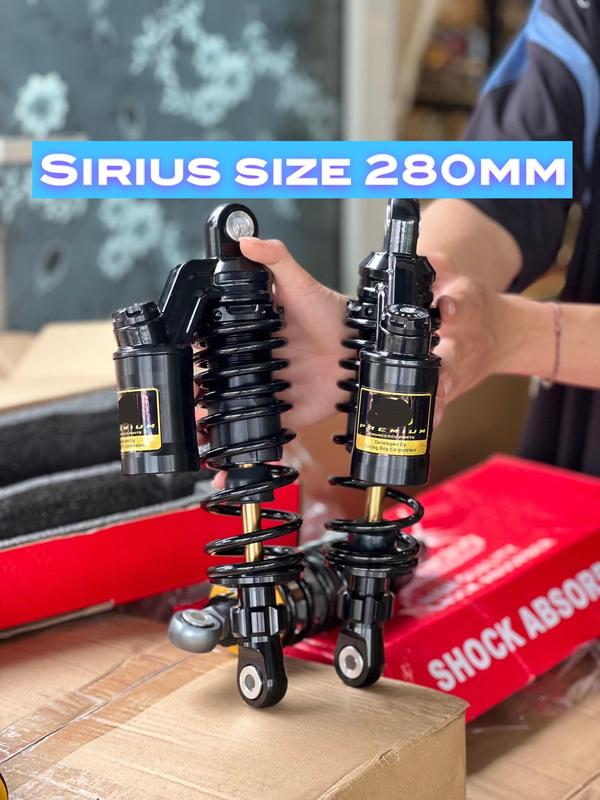 Phuộc Bình Dầu Mod ĐEN TY VÀNG, Ô LONG - YSS BÌNH DẦU 280MM GẮN cho Sirius, Wave, Dream - Tải nặng 250kg. Lò Xo Cứng Phụ Tùng Phụ Kiện