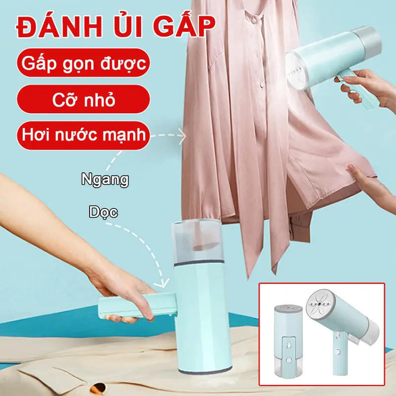 Kiểu gấp Di động Máy ủi Hơi nước Máy Dệt Vải Treo Nhẹ và tiện lợi Máy ủi Cầm tay Nhỏ dùng cho gia đình #30058 0