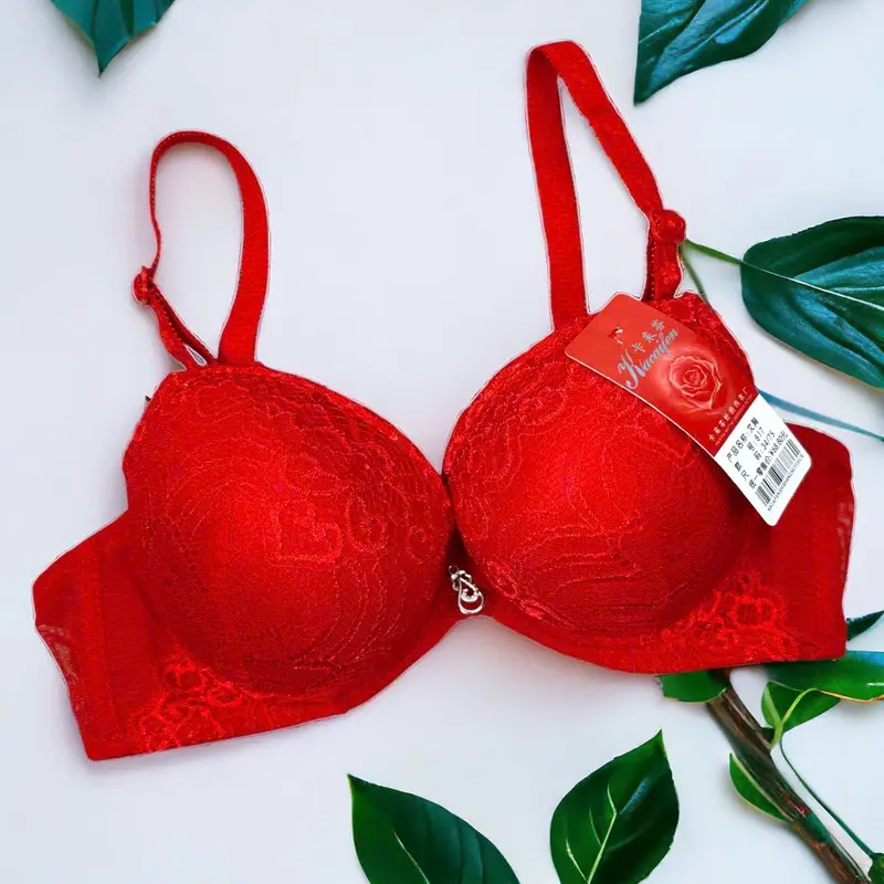 áo lót ren quyến rữ nâng vòng 1 siêu dày  5cm  MS: 817 Women Voi Nhung Viền Ren chỉ giặt tay 【 xám xanh lá 】 Kem áo  tạo khe ngực dày 7