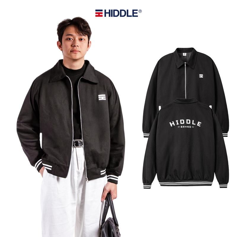  Áo khoác nam varsity kaki đen 2 lớp HIDDLE bo chun tiện lợi có túi trong tinh tế | H05-AK5 