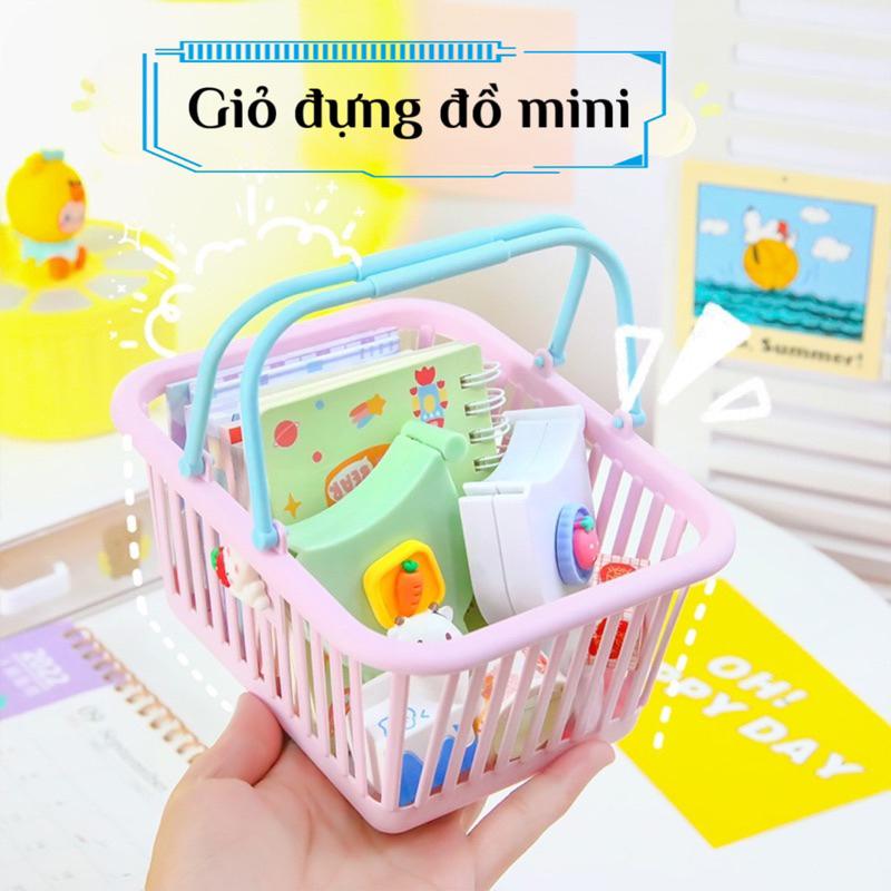 Giỏ nhựa mini đựng đồ nhiều màu giỏ rổ đựng hàng đồ cá nhận tiện dụng